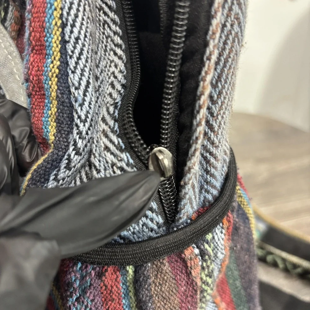 The Collection Royal Backpack Unisex Large Multicolor Hemp Striped Boho Nepal